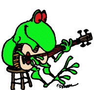 How Howard L. Kaplan sees himself: as a guitar-playing frog